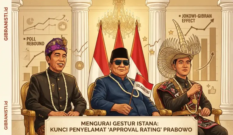 Presiden Prabowo diapit Jokowi dan Wapres Gibran saat Upacara HUT RI di Istana